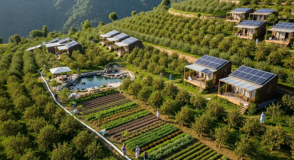 Agriculture land for sale in Swat with fertile fields and mountain views